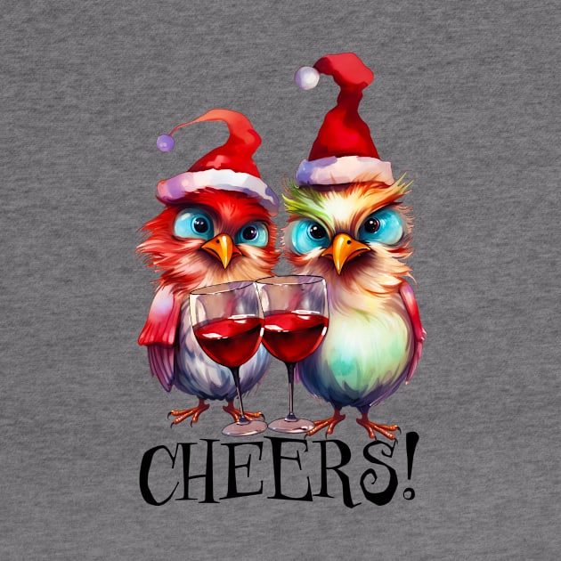 Cheers Funny Christmas Print by Designs by Ira